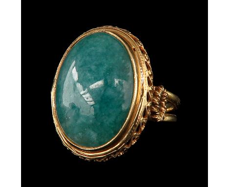 Set with celadon jade ring size 17