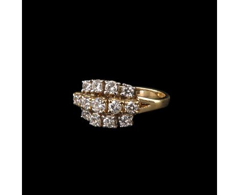 Set with brilliant cut diamonds total weight 0.70 ct. F/G VS/SI ring size 16