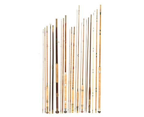 Eight split cane and other fishing rods to include Garnett, Priory Rods, A.Wisden &amp; Son, Anderson &amp; Son - The Dunkeld