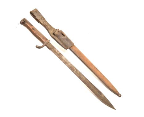 Imperial German First World War model 1898 Mauser bayonet, 36.5cm blade marked 'E&amp;P Horster', with scabbard and frog, 52c