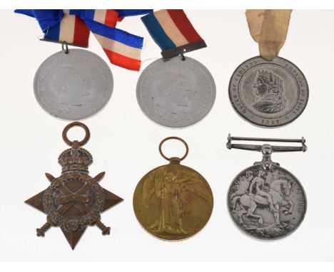 British First World War medal pair awarded to Bomber W. Asker of the Royal Artillery comprising War Medal and Victory Medal (