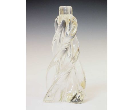 20th Century Cristalleries De Sèvres glass lamp base, of propellor form, acid etched mark to base, 21.5cm high