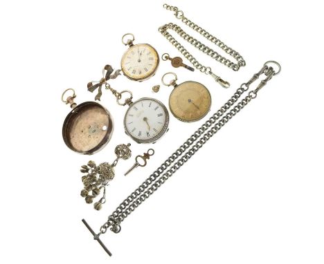 Late Victorian H. Samuel silver pocket watch, having a white enamel Roman dial with gilt hands, 40mm diameter (ex.loop), Birm