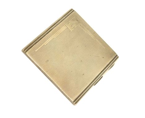 George V Art Deco silver cigarette case with engine-turned decoration, sponsor's mark of Frederick Field, Birmingham 1935, 13