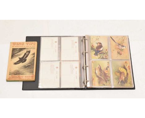 Ornithology Interest - postcard album containing Rowland Green postcards, together with a first edition of Wing Tips by Rolan