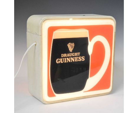 Advertising - Draught Guinness electric light box, 32.5cm x 32cm high 