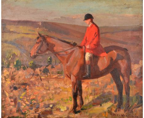 RICHARD COPELAND 'SEAL' WEATHERBY
The Huntsman
Oil on canvas
Signed
51 x 61cm
(See illustration)
'Seal' arrived in Lamorna in