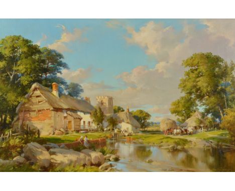 JOHN R TOWNSEND
An English village idyll
Oil on canvas
Signed
50 x 75cm. 
