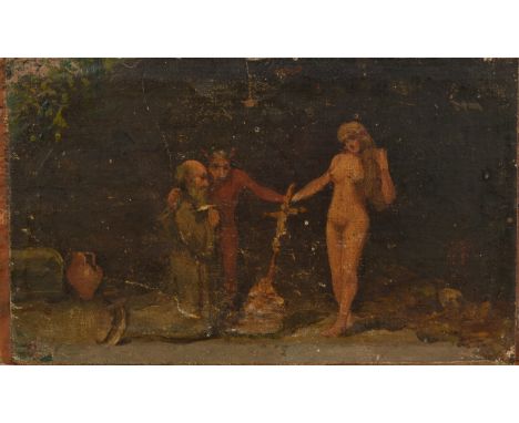 Temptation of St.Anthony
Oil on canvas laid on panel
10.5 x 17.5cm.
