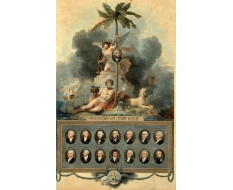 BROMLEY, LANDSEER AND LENNEY AFTER R. SMIRKE
Victors of The Nile
Hand-coloured aquatint 
70.5 x 45cm. 

