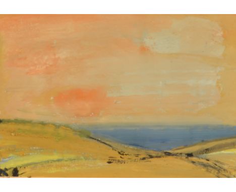 MARGO MAECKELBERGHE
Last Light, Carn
Mixed media
Signed, inscribed and dated 1968 to the back 
17.5 x 25.5cm. 
Provenance: Th
