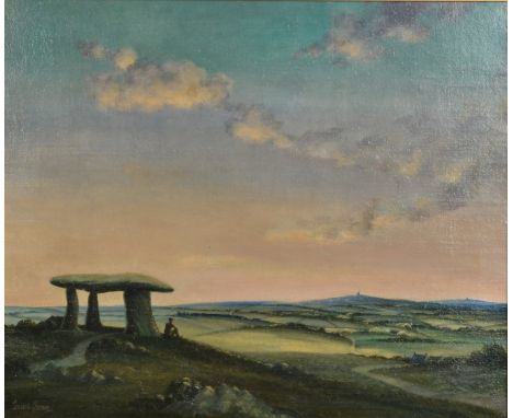 BERNARD NINNES
Celtic Twilight, Lanyon Quoit
Oil on canvas
Signed 
Artist's label to the back 
51 x 61cm. 
Provenance: The Mi