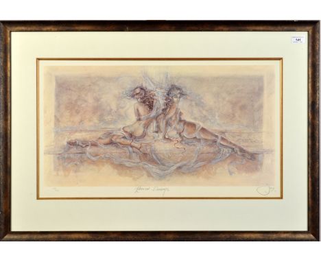 JOY KIRTON-SMITH
Ethereal Dreams 
Lithograph 
#242/600
Signed and inscribed 
Paper size 34 x 64cm. 