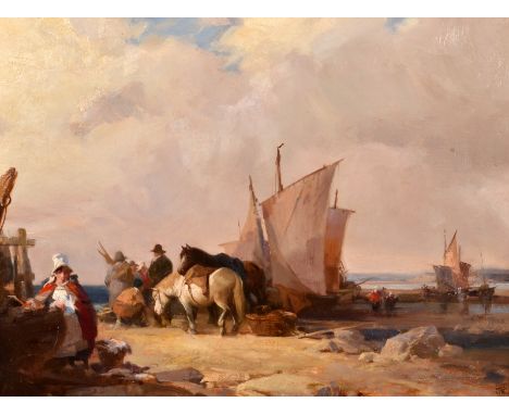 J R T 
Busy foreshore 
Oil on panel 
Monogrammed 
30 x 40cm. 