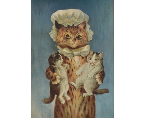 After LOUIS WAIN
Cats
Chromolithograph 
A pair
43 x 29.5cm. 