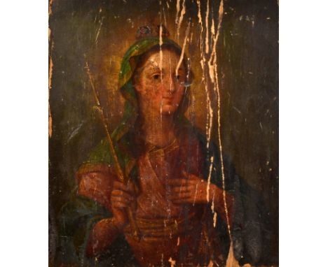 18th century Continental School
Portrait of a queen 
Oil on panel 
31 x 27cm. 