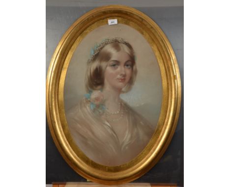 Portrait of a Young Lady
Pastel
Unsigned
62.5 x 42.5cm, oval