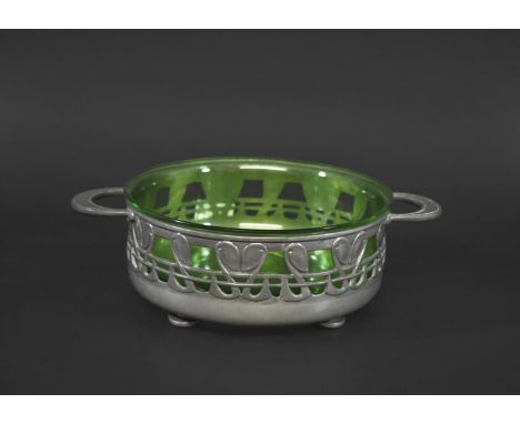 LIBERTY TUDRIC BOWL &amp; POWELL &amp; SONS GLASS LINER Model No 01391 and designed by Archibald Know for Liberty &amp; Co, t