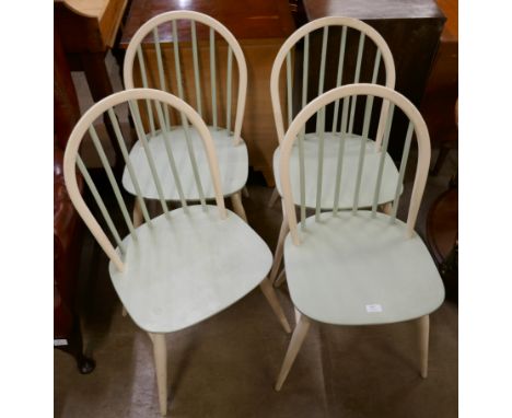 A set of four painted Ercol Windsor chairs 