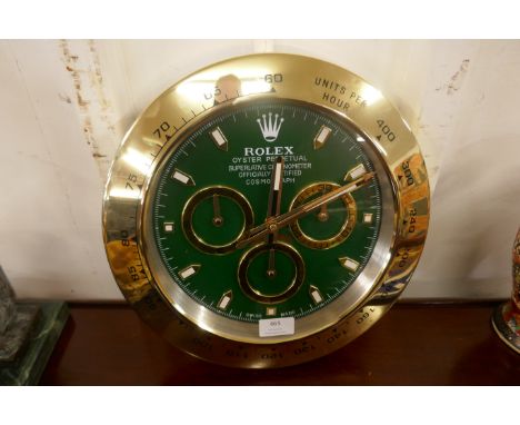 A Rolex style dealer's display wall clock 
