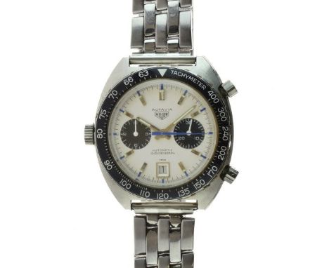 Heuer - Rare early Autavia automatic chronograph wristwatch with 'Jo Siffert' dial - ref: 1163T, the signed silver 'panda' di