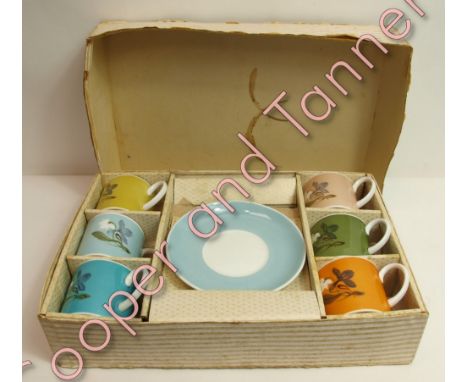 A Susie Cooper set of six coffee cups and saucers in original gift box