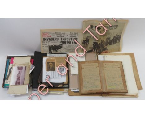 A quantity of mixed ephemera including Guest Books, hand written letters including notes from Buckingham Palace; research not