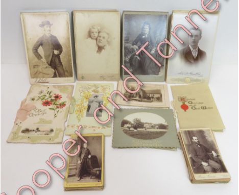 A quantity of carte de visite and cabinet size portraits, mainly individual studio portraits, photographers in Bath, Frome an