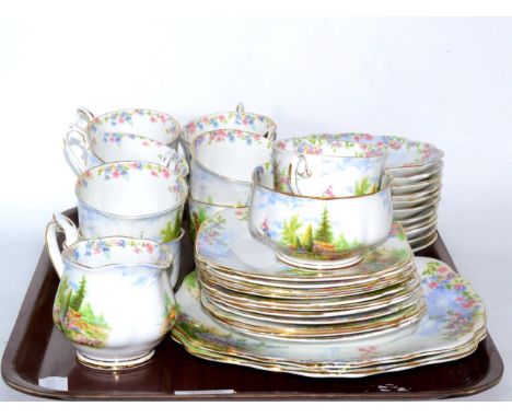 A Royal Albert part Kentish rockery pattern tea service 