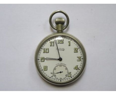 SILVER PLATED EMBASSY FIFTEEN JEWELS POCKET WATCH 