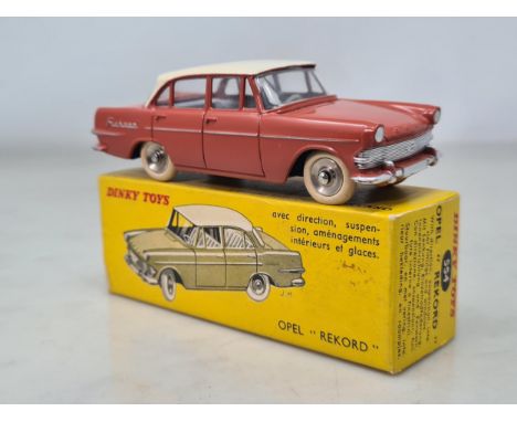 A boxed French Dinky Toys No.554 light brown and cream Opel Rekord, M, box superb