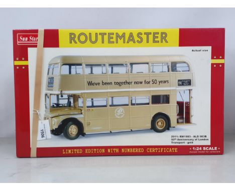 A boxed Sun Star 1:24 scale Routemaster 1983 ALD 983B, limited edition, appears unused from new