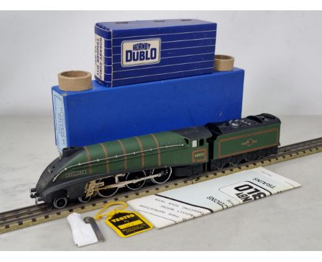 A boxed Hornby Dublo L11 'Mallard' with mazac wheels, superb example showing no signs of use. Locomotive box in superb condit