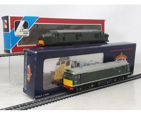A boxed Bachmann 00 gauge Class 25/1 in BR green livery and a boxed Lima Class 37 in green livery, both Ex, boxes Ex