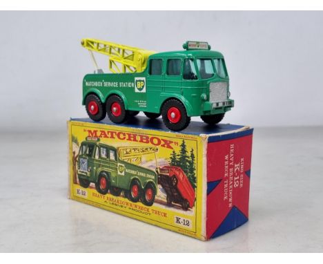 A boxed Matchbox King Size K-12 Heavy Breakdown Truck, Ex, box Ex