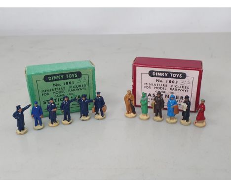 A boxed Hornby Dublo Set of 1001 Station Staff and 1003 Passengers, M, boxes superb