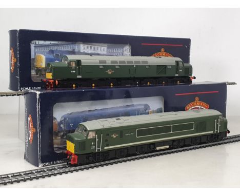 A boxed Bachmann 00 gauge Class 40 in BR green livery, and a boxed Class 44 'Scafell Pike' diesel Locomotive in BR green live