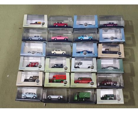 Twenty four boxed Oxford 00 gauge 1:76 scale Models for the railway layout