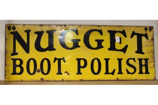 A Nugget Boot Polish enamelled advertising sign, detailed 'Imperial ...