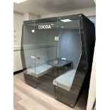 1, Myofficepod 'Bill' Two Door 4 Person Acoustic Meeting Pod with Glass Doors, Desk Mounted Power Ca