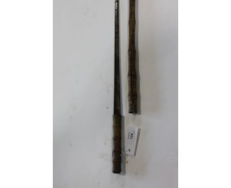 A SWORDSTICK etc. A Gentlemans Swordstick of the 19thC, with triangular hollowed blade of 26" length. In a cane mount which n