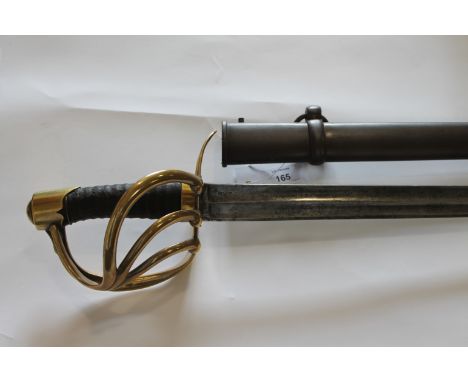 A FRENCH CAVALRY SWORD ANX1  As issued to the Heavy Cavalry Regiments, dated 1811 the blade with a semi-spear point. Showing 