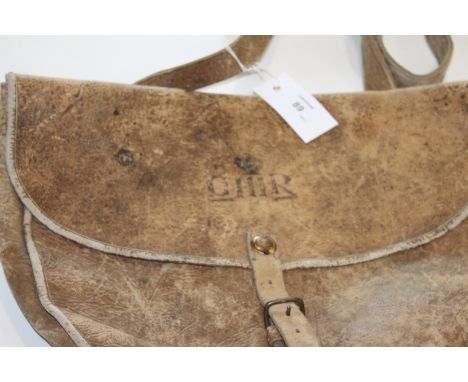 A GEORGIAN MILITARY CASE A brown leather satchel type military messengers case, with 23rd Foot button and G111R markings