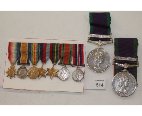 TWO CAMPAIGN SERVICE MEDALS & MINIATURES. Both with the Northern Ireland Bar, the first named to 24399954 Gdsm A G Skinner Co