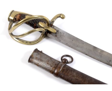 A FRENCH LIGHT CAVALRY SWORD. A French Light Cavalry sabre dated June 1813 from the Klugenthal Arsenal, in Alsace. Curved sin