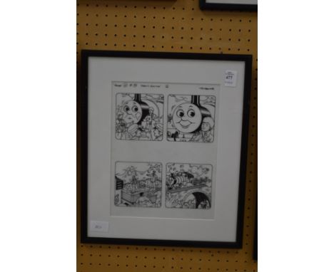 Tim Marwood, Thomas the Tank Engine original hand painted cell, framed and glazed.