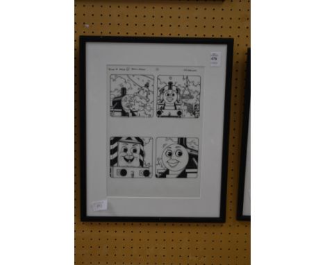 Tim Marwood, Thomas the Tank Engine original hand painted cell, framed and glazed.