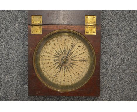 A good early mahogany cased compass (glass cracked).