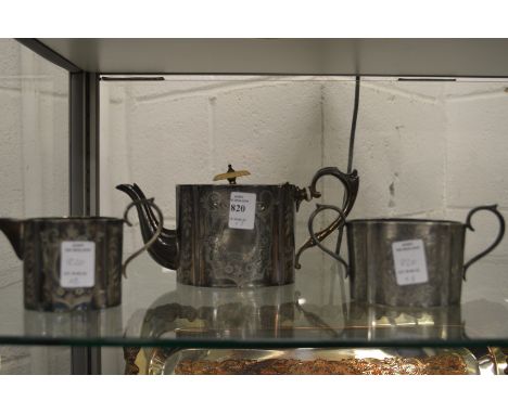 A bachelor's plated three piece tea service.