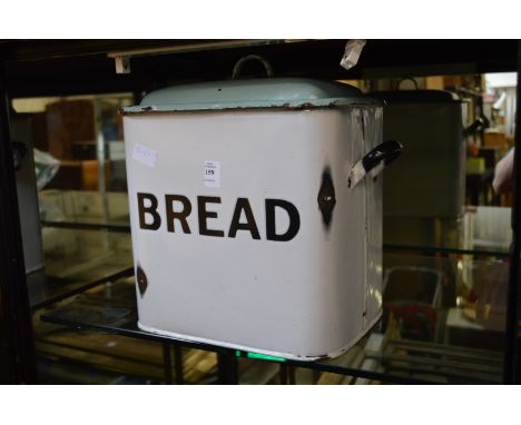 An enamel bread bin.